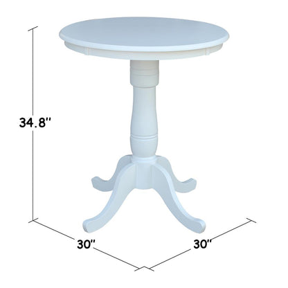 30" Round Top Pedestal Table - 34.9"H