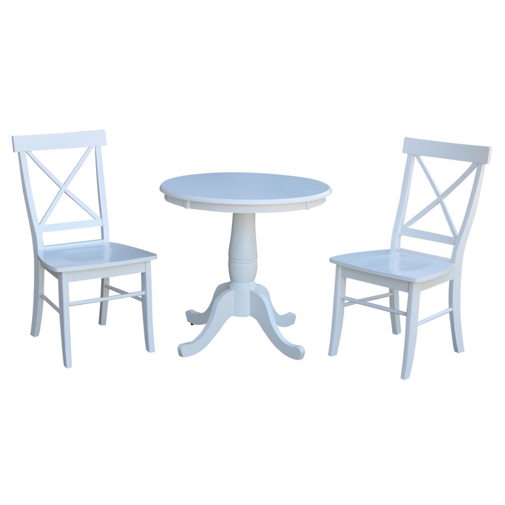 30" Round Top Pedestal Table - With 2 C08-613 Chairs