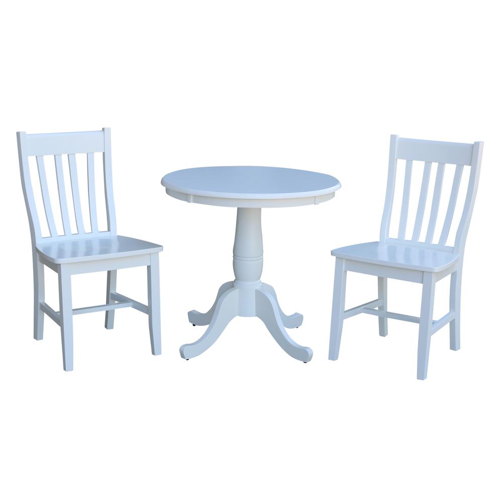 30" Round Top Pedestal Table - With 2 C08-61 Chairs