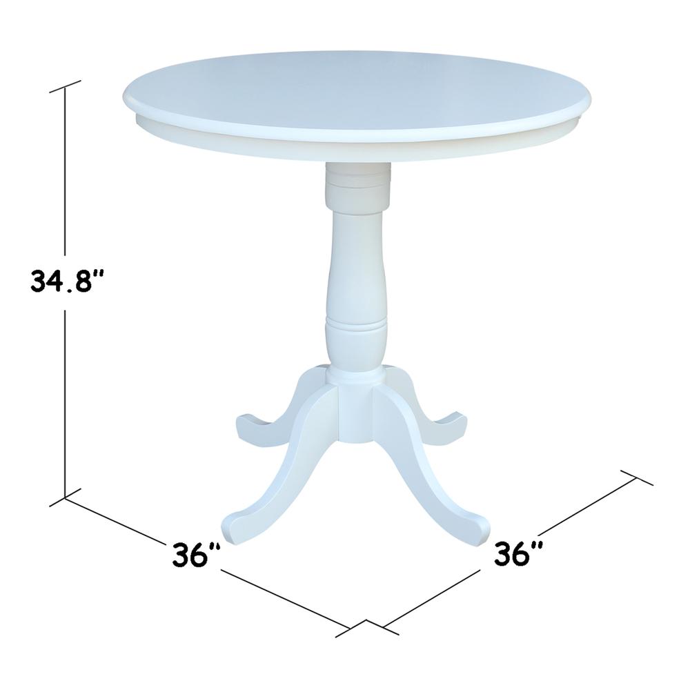 36" Round Top Pedestal Table - 34.9"H