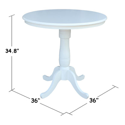 36" Round Top Pedestal Table - 34.9"H