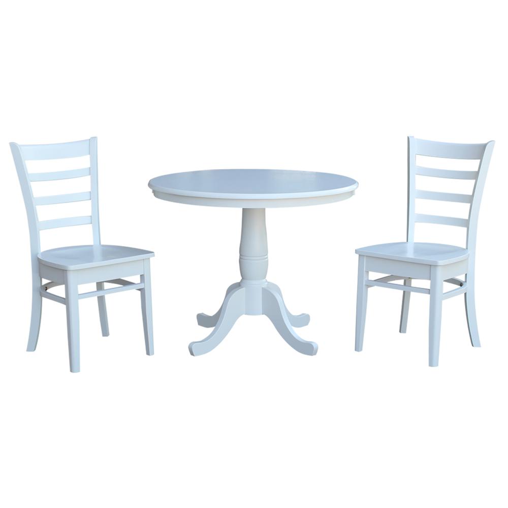 36" Round Top Pedestal Table - With 2 C08-617 Chairs