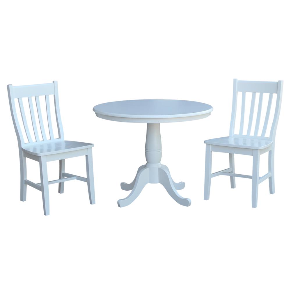 36" Round Top Pedestal Table - With 2 C08-61 Chairs