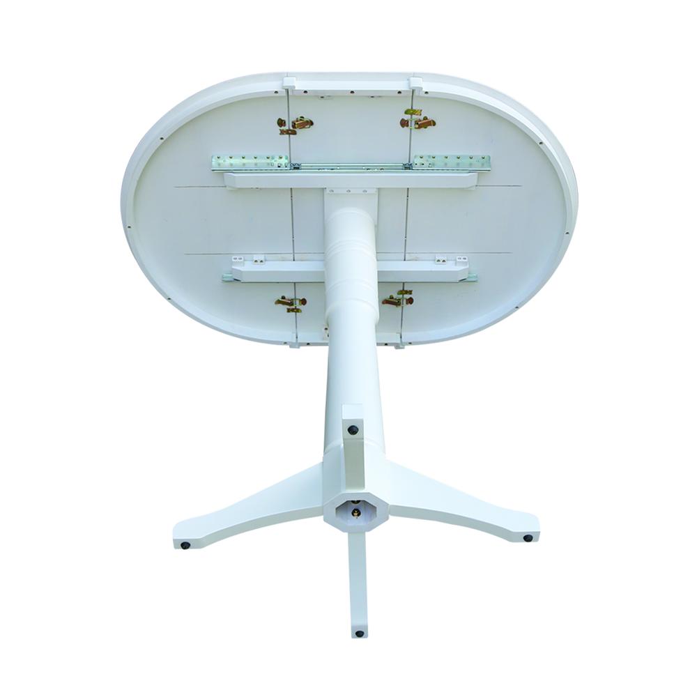 36" Round Top Pedestal Table With 12" Leaf - 28.9"H - Dining Height, White