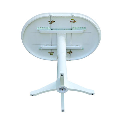 36" Round Top Pedestal Table With 12" Leaf - 28.9"H - Dining Height, White