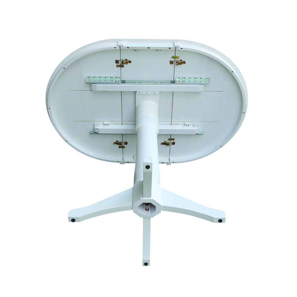 36" Round Top Pedestal Table With 12" Leaf - 28.9"H - Dining Height, White
