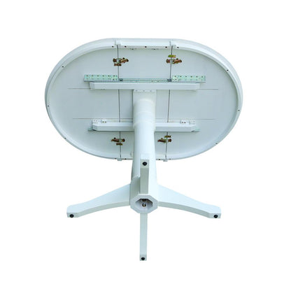 36" Round Top Pedestal Table With 12" Leaf - 28.9"H - Dining Height, White