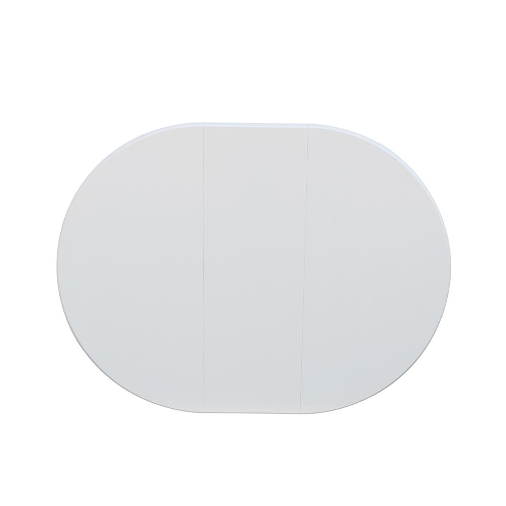 36" Round Top Pedestal Table With 12" Leaf - 28.9"H - Dining Height, White