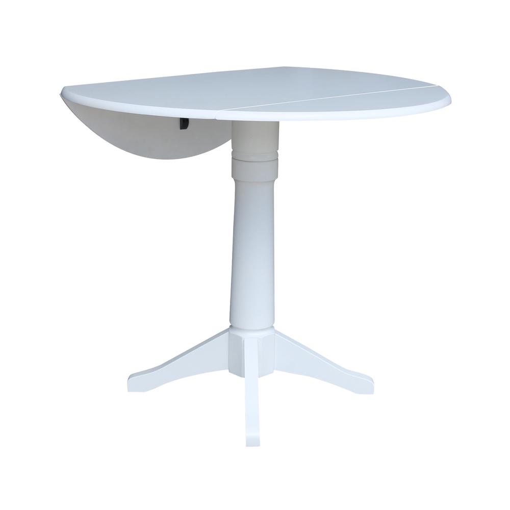 42 In Round dual drop Leaf Pedestal Table - 36.3 "H