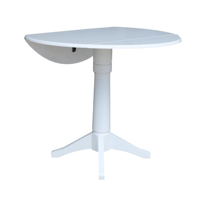 42 In Round dual drop Leaf Pedestal Table - 36.3 "H