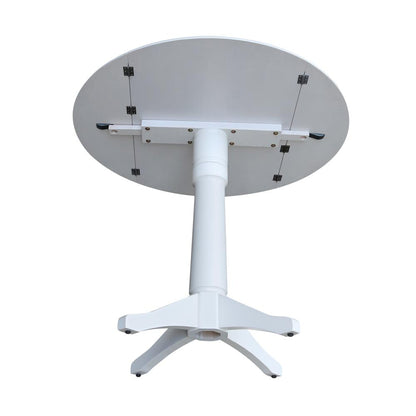 42 In Round dual drop Leaf Pedestal Table - 36.3 "H
