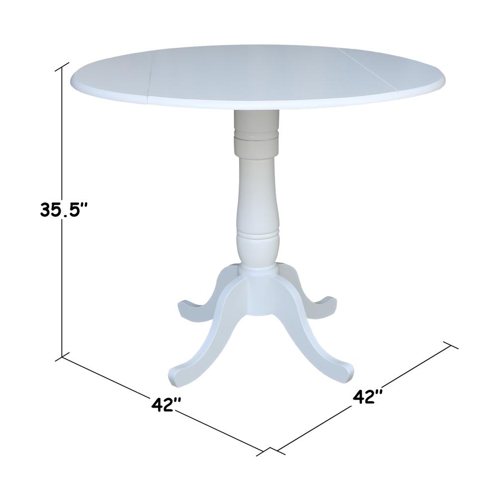 42 In Round dual drop Leaf Pedestal Table - 35.5 "H