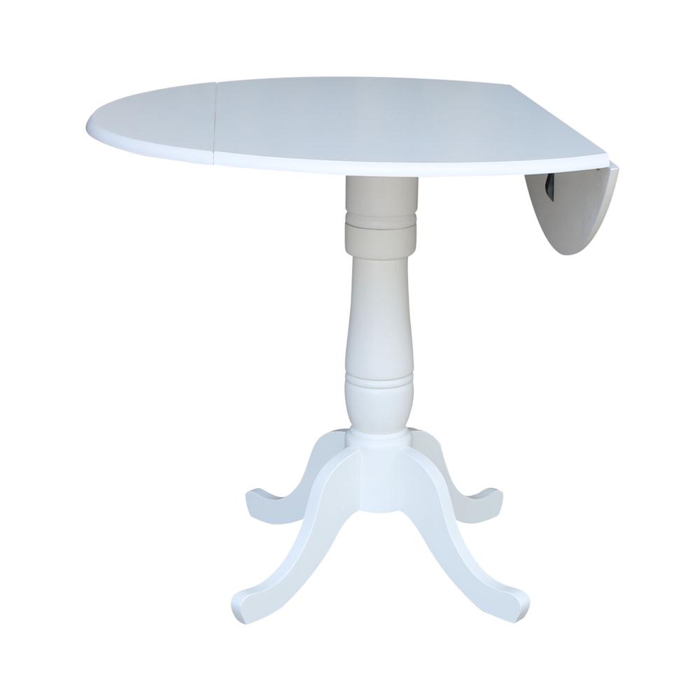 42 In Round dual drop Leaf Pedestal Table - 35.5 "H