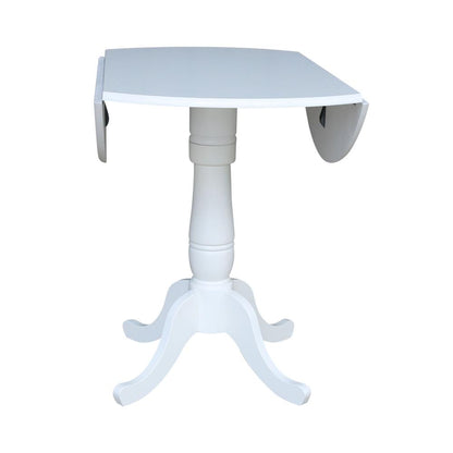 42 In Round dual drop Leaf Pedestal Table - 35.5 "H