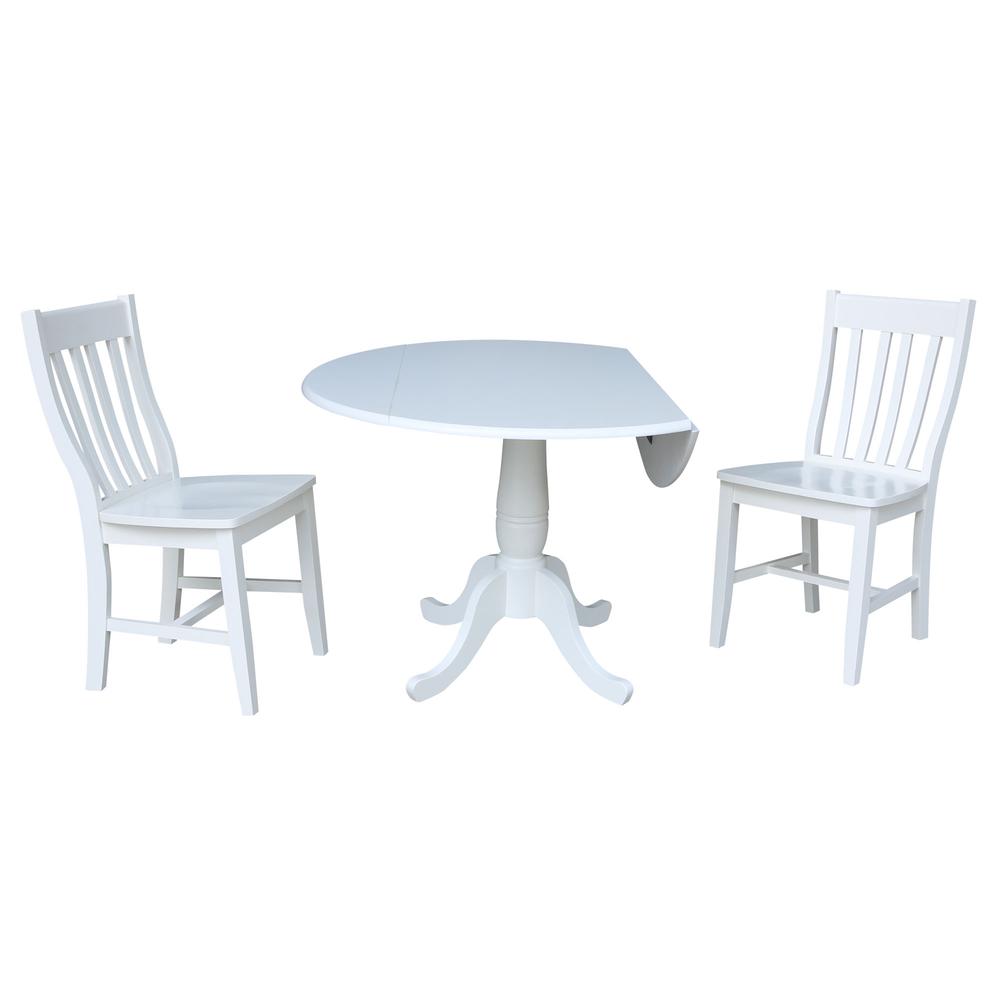 42 In Round Top Pedestal Table with 2 Chairs
