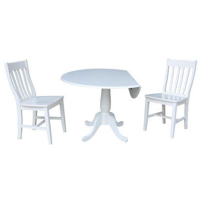 42 In Round Top Pedestal Table with 2 Chairs