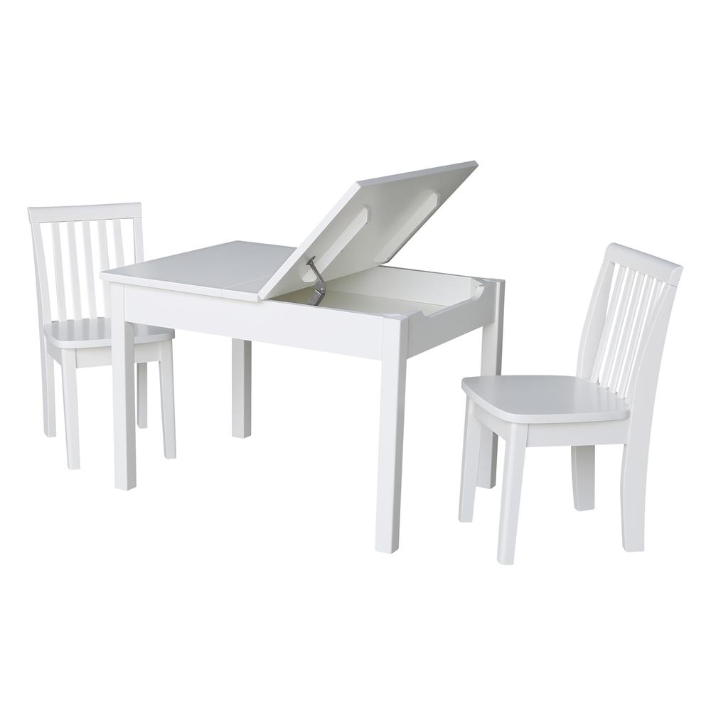 Table With 2 Mission Juvenile Chairs, White