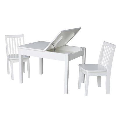 Table With 2 Mission Juvenile Chairs, White