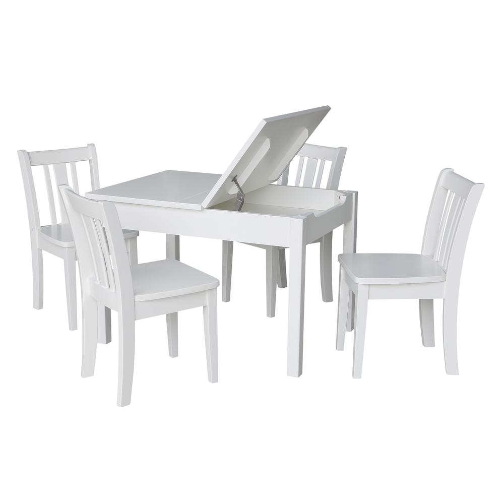 Table With 4 San Remo Juvenile Chairs, White