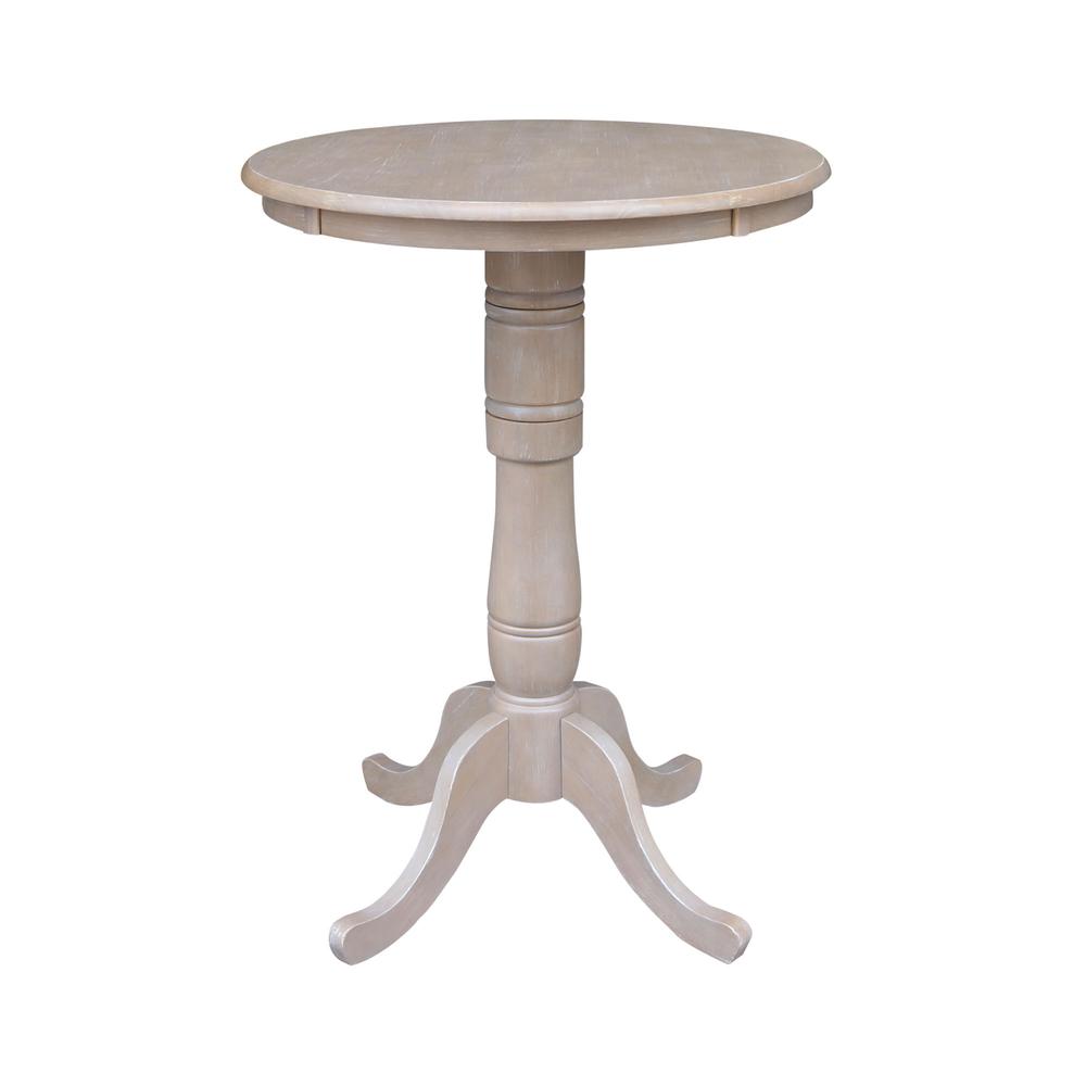 30" Round Pedestal Bar Height Table With 2 X-Back  Bar Height Stools