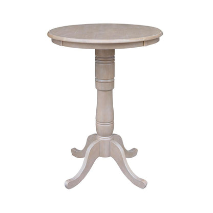 30" Round Pedestal Bar Height Table With 2 X-Back  Bar Height Stools