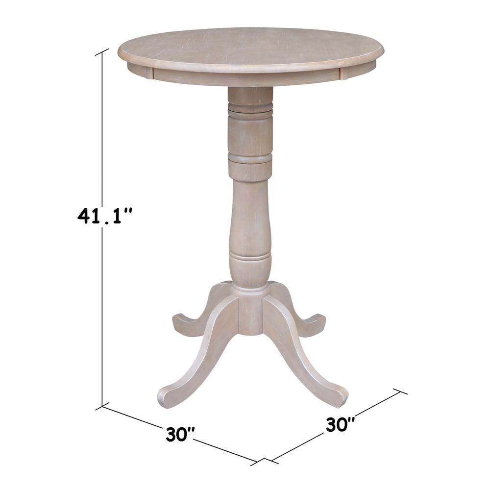 30" Round Pedestal Bar Height Table With 2 X-Back  Bar Height Stools
