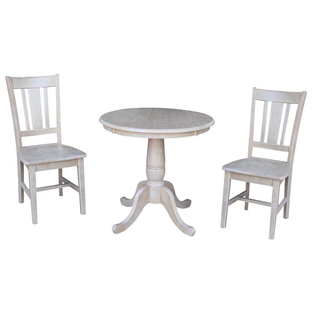 30" Round Top Pedestal Table - With 2 San Remo Chairs