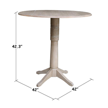 42" Round Dual Drop Leaf Pedestal Table - 36.3"H