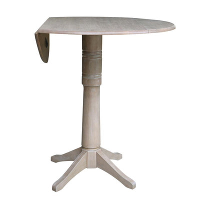 42" Round Dual Drop Leaf Pedestal Table - 36.3"H