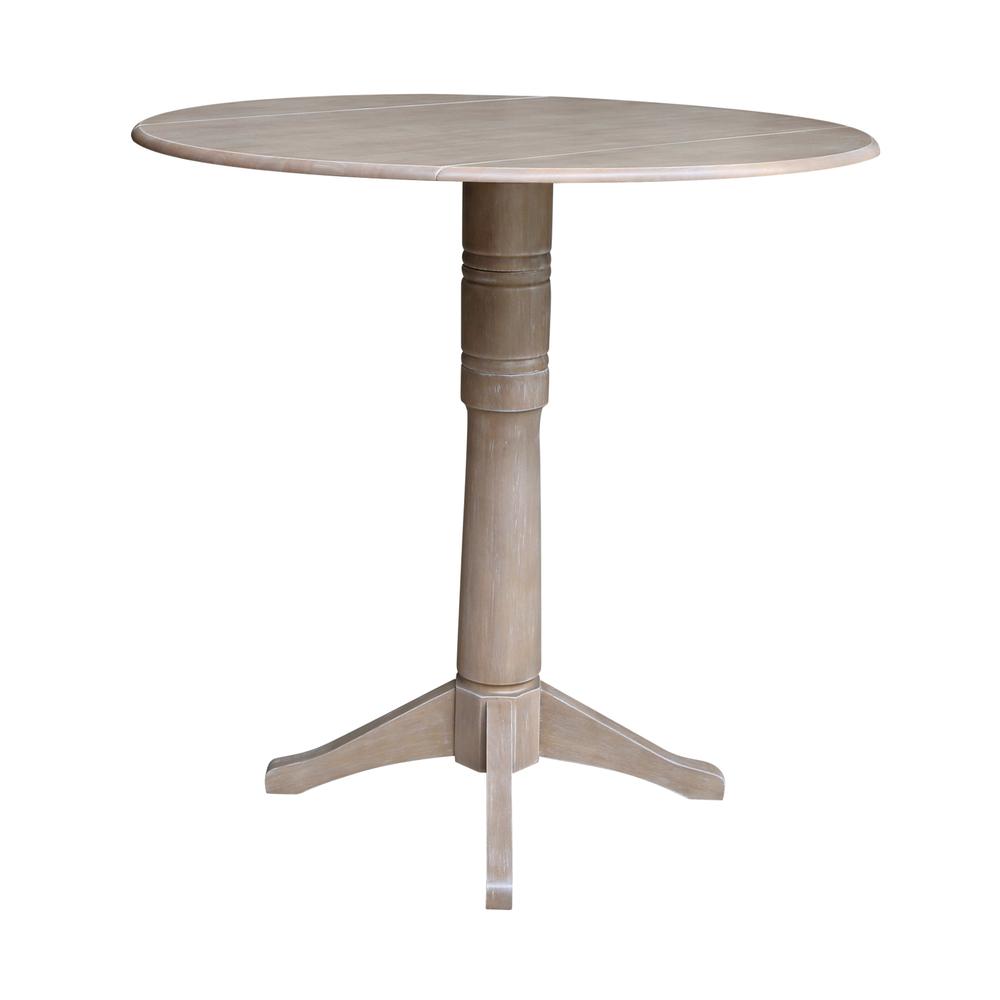 42" Round Dual Drop Leaf Pedestal Table - 36.3"H