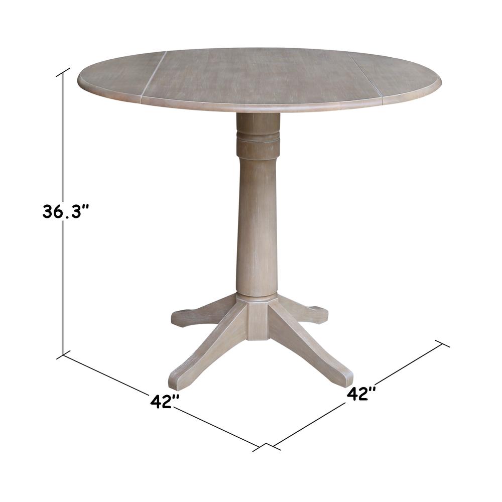 42" Round Dual Drop Leaf Pedestal Table - 36.3"H