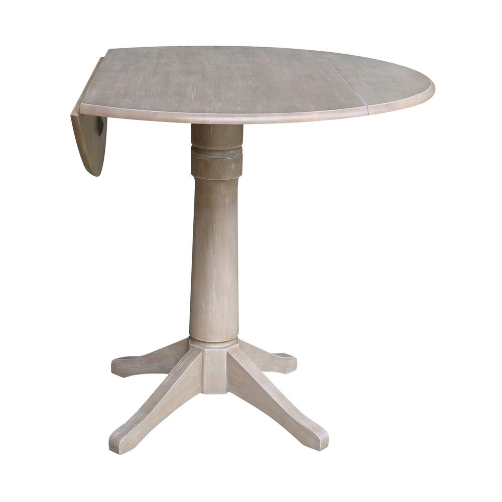 42" Round Dual Drop Leaf Pedestal Table - 36.3"H