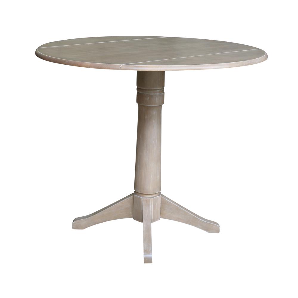 42" Round Dual Drop Leaf Pedestal Table - 36.3"H