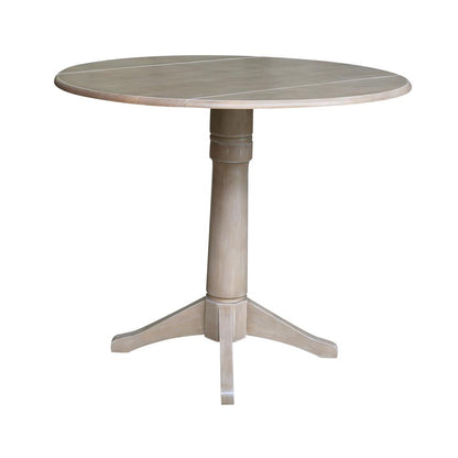 42" Round Dual Drop Leaf Pedestal Table - 36.3"H