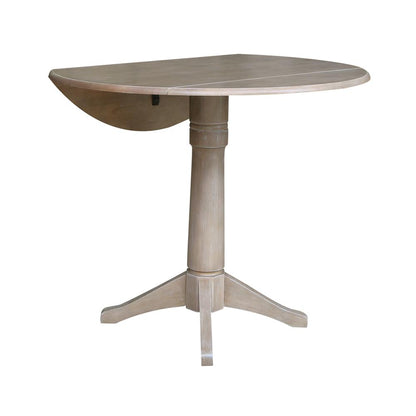 42" Round Dual Drop Leaf Pedestal Table - 36.3"H