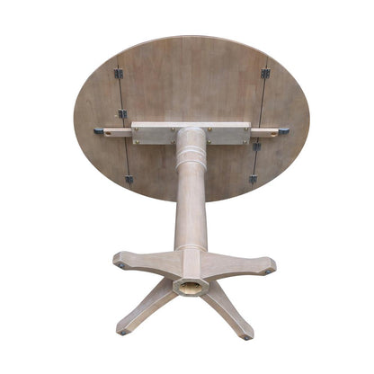 42" Round Dual Drop Leaf Pedestal Table - 36.3"H