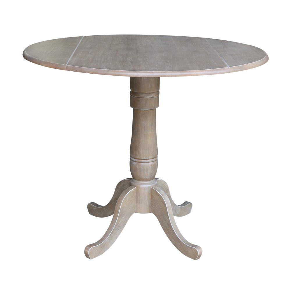 42" Round Dual Drop Leaf Pedestal Table - 35.5"H