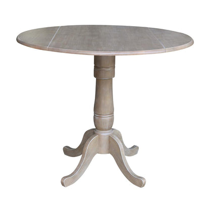 42" Round Dual Drop Leaf Pedestal Table - 35.5"H