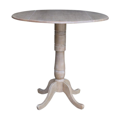 42" Round Dual Drop Leaf Pedestal Table - 35.5"H
