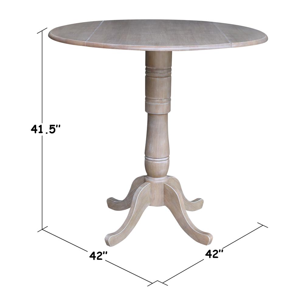 42" Round Dual Drop Leaf Pedestal Table - 35.5"H