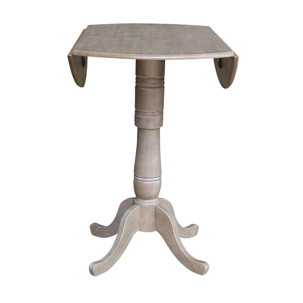 42" Round Dual Drop Leaf Pedestal Table - 35.5"H
