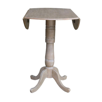 42" Round Dual Drop Leaf Pedestal Table - 35.5"H