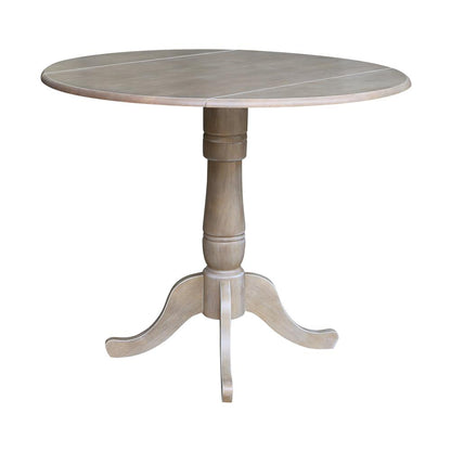 42" Round Dual Drop Leaf Pedestal Table - 35.5"H