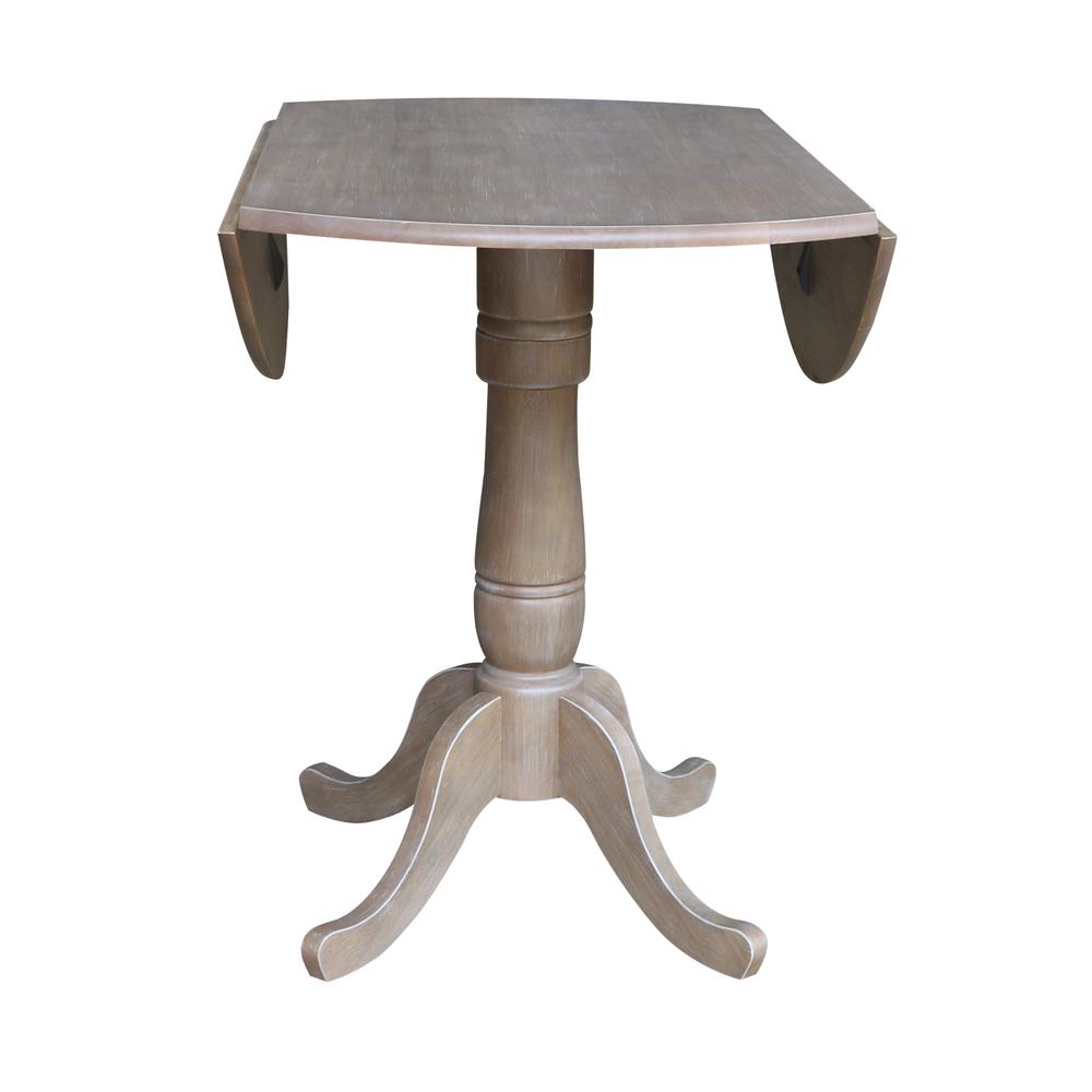 42" Round Dual Drop Leaf Pedestal Table - 35.5"H