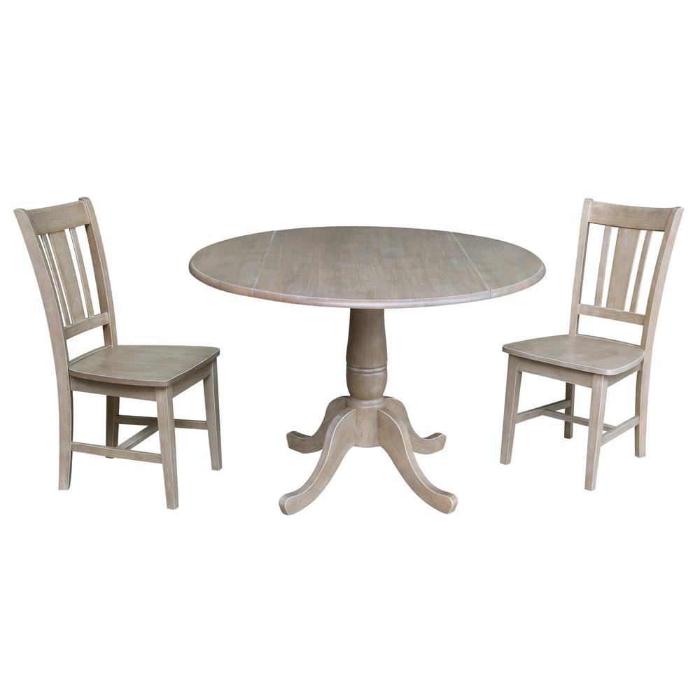 42" Round Top Pedestal Table with 2 Chairs