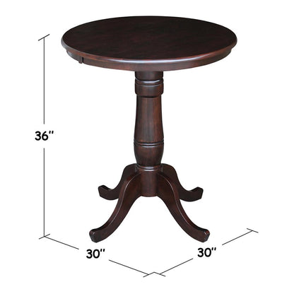 30" Round Top Pedestal Table - 34.9"H