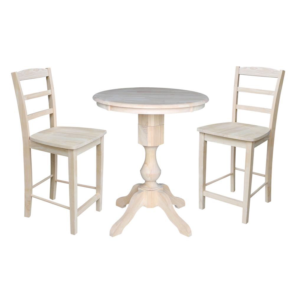 30" Round Top Pedestal Table - 34.9"H