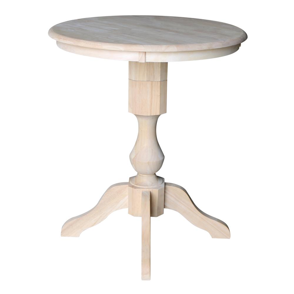 30" Round Top Pedestal Table - 34.9"H