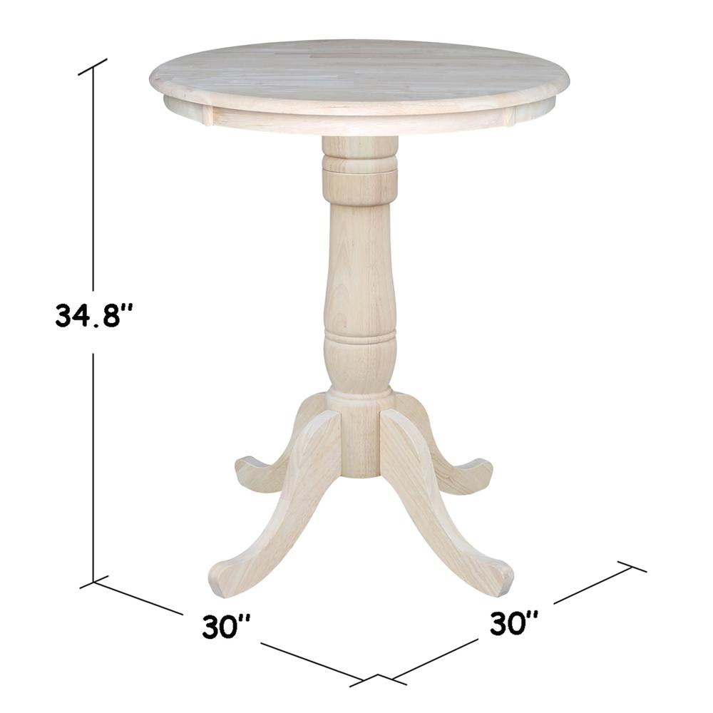 30" Round Top Pedestal Table - 34.9"H