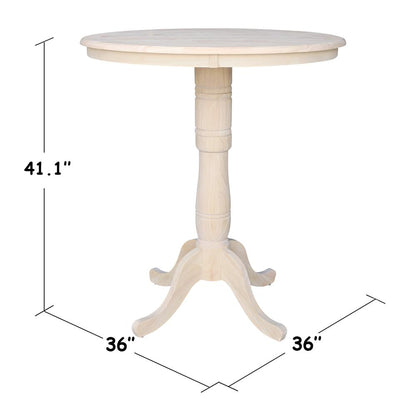 36" Round Top Pedestal Table - 34.9"H